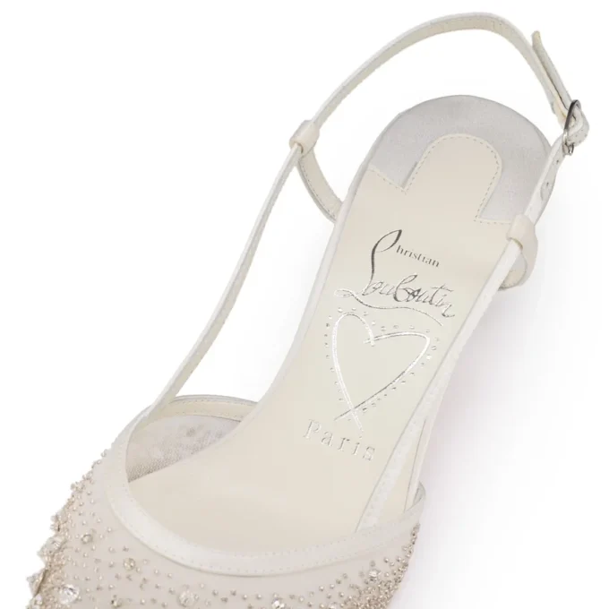 Miss Z Sling Sparkling – 60 mm slingback-pumps – mesh og strass – version i elfenben – kvinder