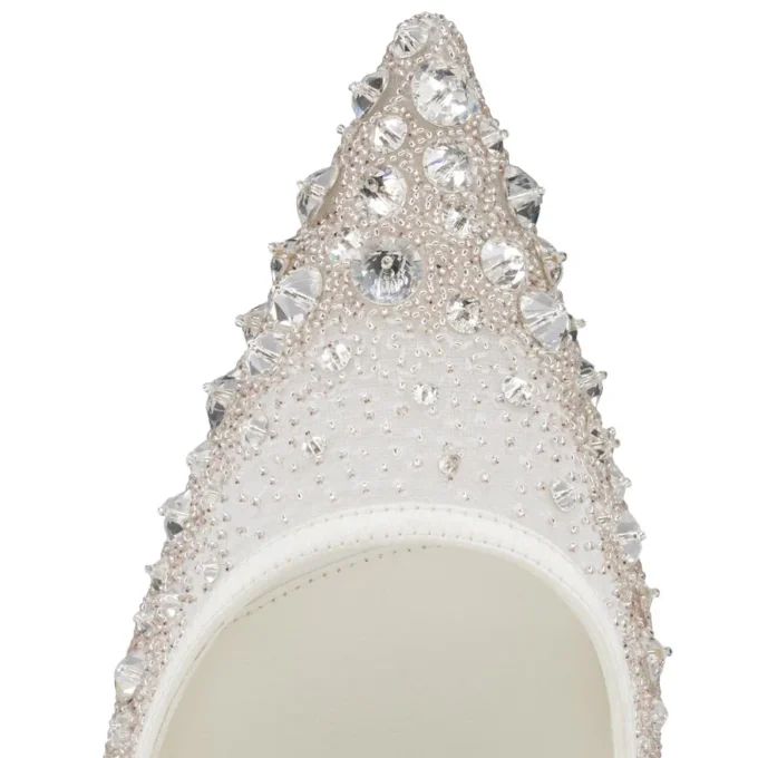 Miss Z Sparkling – 80 mm pumps – mesh og strass – farve: elfenben – kvinder