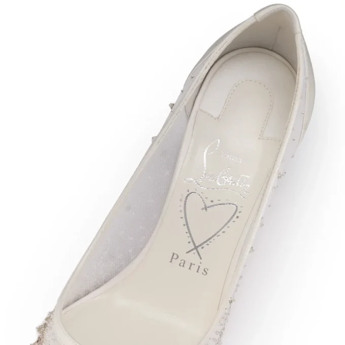 Miss Z Sparkling – 80 mm pumps – mesh og strass – farve: elfenben – kvinder