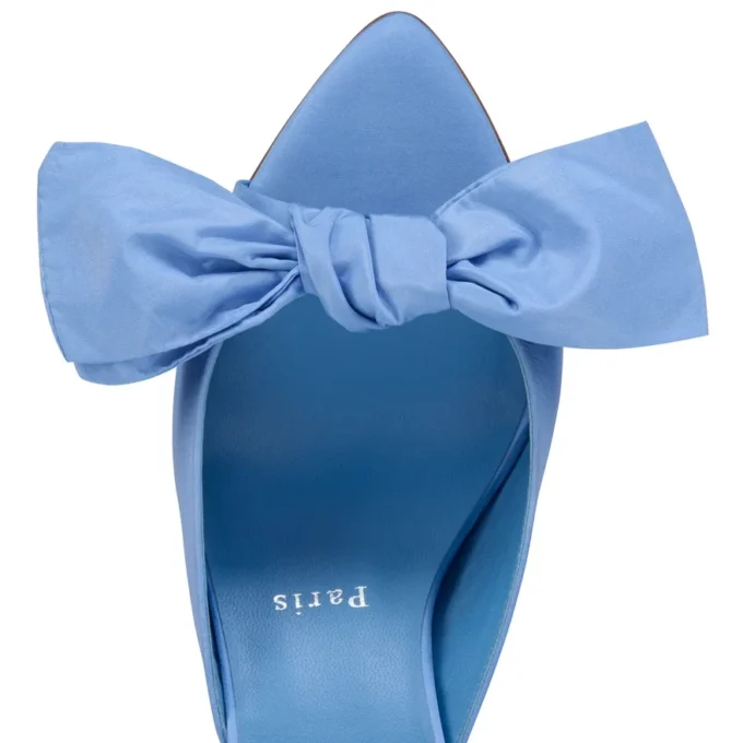 Mulazee – 60 mm mule – silketafta – ceruleo – kvinder Mulazee – 60 mm mule – silketafta – ceruleo – kvinder