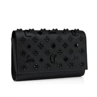 Paloma – Clutch – Kalveskind med struktur og pigge Loubinthesky – Sort