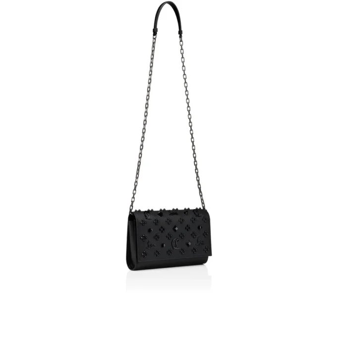 Paloma – Clutch – Kalveskind med struktur og pigge Loubinthesky – Sort