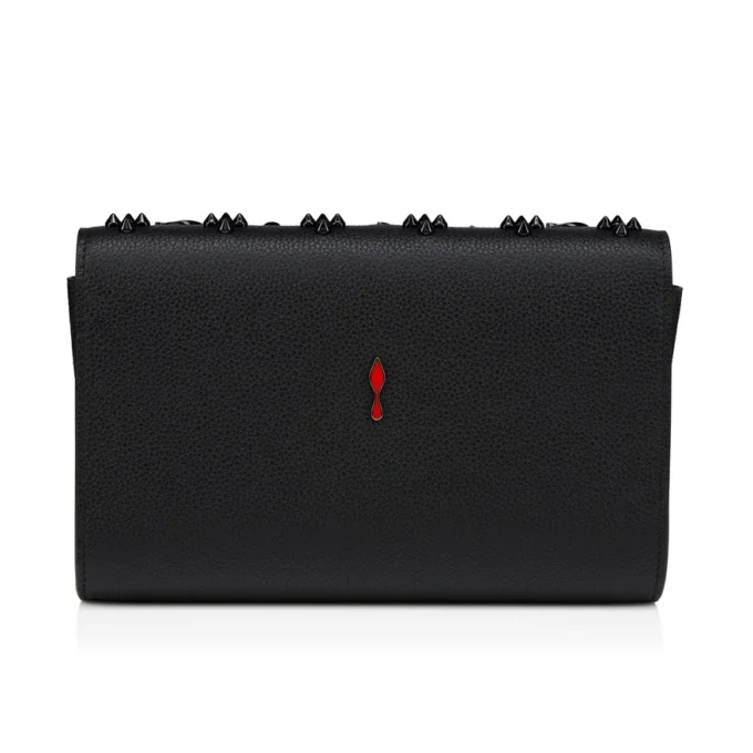 Paloma – Clutch – Kalveskind med struktur og pigge Loubinthesky – Sort