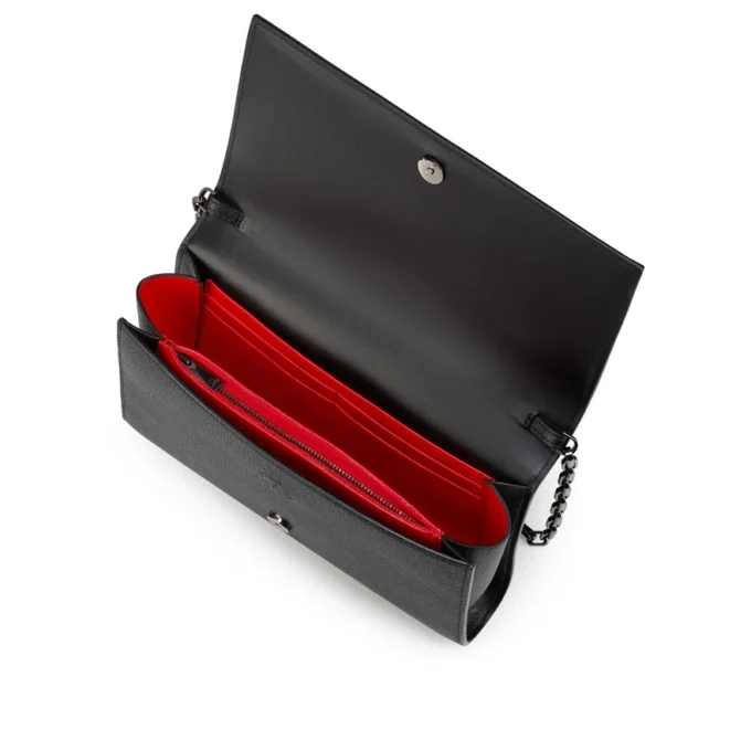 Paloma – Clutch – Kalveskind med struktur og pigge Loubinthesky – Sort