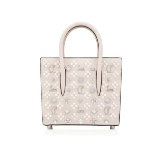 Paloma Mini – taske med håndtag øverst – kornet kalveskind og Loubinthesky-spidser – Leche