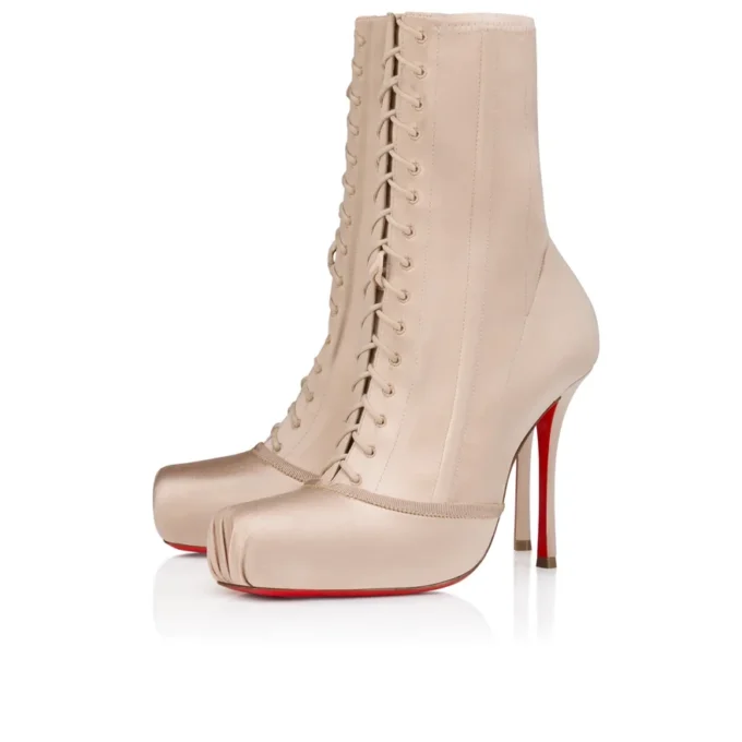 Pavlova Booty – 100 mm lave støvler – crepesatin – blush – kvinder Pavlova Booty – 100 mm lave støvler – crepesatin – blush – kvinder