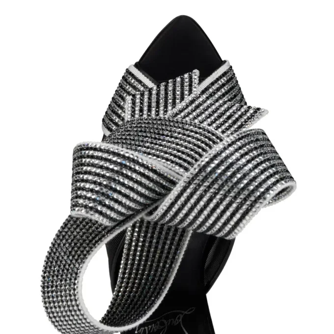 Pellicola – 100 mm sandaler – lammeskind, crepesatin og mesh – sort – kvinder Pellicola – 100 mm sandaler – lammeskind, crepesatin og mesh – sort – kvinder