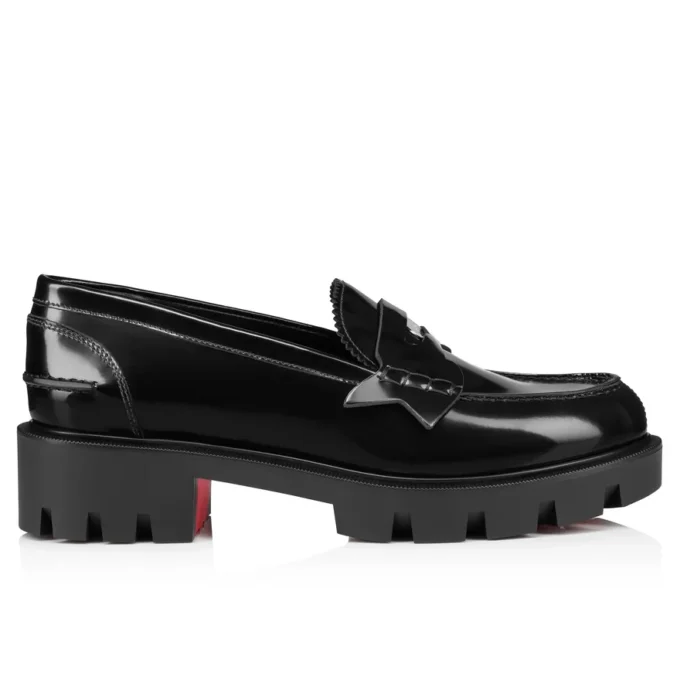 Penny Lug – Loafers – Abrasivato kalveskind – Sort – Dame