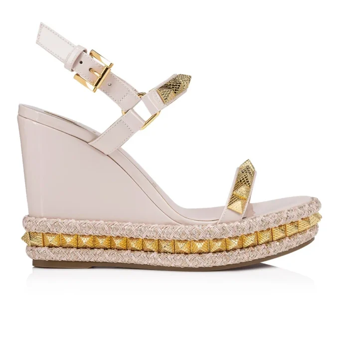 Pyraclou – 110 mm espadriller – lakeret kalveskind – Leche – kvinder Pyraclou – 110 mm espadriller – lakeret kalveskind – Leche – kvinder