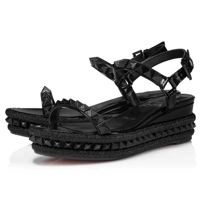 Pyraclou – 60 mm espadriller – laklæder – sort – kvinder