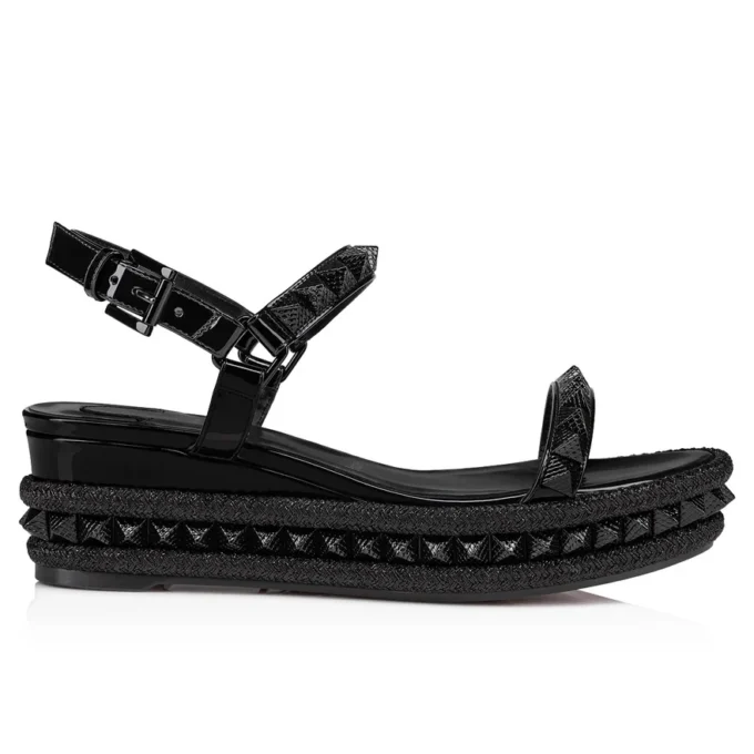 Pyraclou – 60 mm espadriller – laklæder – sort – kvinder