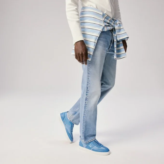 Retero – Sneakers – Kalveskind og canvas – Ceruleo – Herre