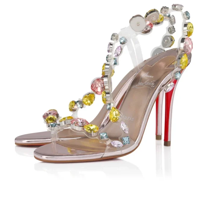 Rosa Z Jewel – 100 mm sandaler – TPU, strass og lamineret kalveskind – Leche – Dame Rosa Z Jewel – 100 mm sandaler – TPU, strass og lamineret kalveskind – Leche – Dame
