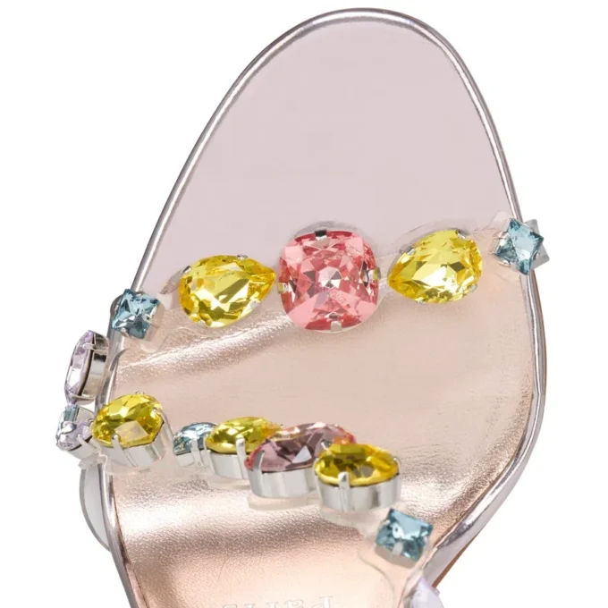 Rosa Z Jewel – 100 mm sandaler – TPU, strass og lamineret kalveskind – Leche – Dame Rosa Z Jewel – 100 mm sandaler – TPU, strass og lamineret kalveskind – Leche – Dame