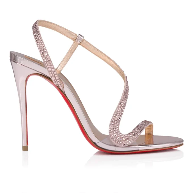 Rosalie Strass – 100 mm sandaler – ruskind og lamineret kalveskind – vintage rose – kvinder Rosalie Strass – 100 mm sandaler – ruskind og lamineret kalveskind – vintage rose – kvinder