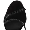 Rosalie Strass – 99 mm sandaler – ruskind og strass – sort – kvinder