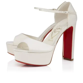 Sandaloo – 130 mm remsandaler – crepesatin – elfenben – kvinder Sandaloo – 130 mm remsandaler – crepesatin – elfenben – kvinder