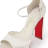 Sandaloo – 130 mm remsandaler – crepesatin – elfenben – kvinder Sandaloo – 130 mm remsandaler – crepesatin – elfenben – kvinder