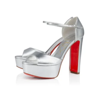 Sandaloo – 130 mm remsandaler – lamineret nappalæder – sølv – kvinder Sandaloo – 130 mm remsandaler – lamineret nappalæder – sølv – kvinder