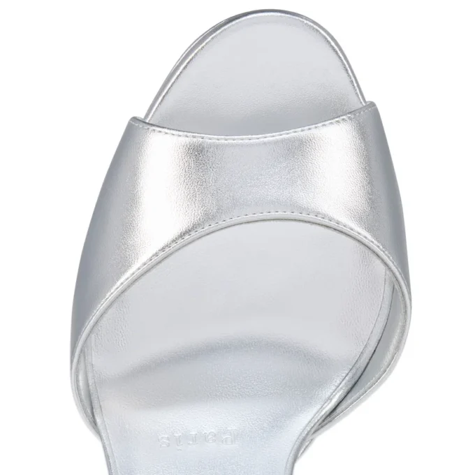 Sandaloo – 130 mm remsandaler – lamineret nappalæder – sølv – kvinder