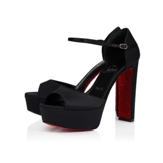 Sandaloo Red Carpet – 130 mm remsandaler – crepesatin – sort – kvinder Sandaloo Red Carpet – 130 mm remsandaler – crepesatin – sort – kvinder