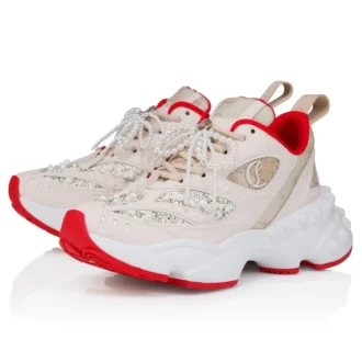 So Flo Perla – Sneakers – lamineret kalveskind, strass og perler – perle – kvinder