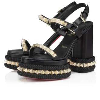 Superaclou – 130 mm sandaler – nappalæder – sort – kvinder