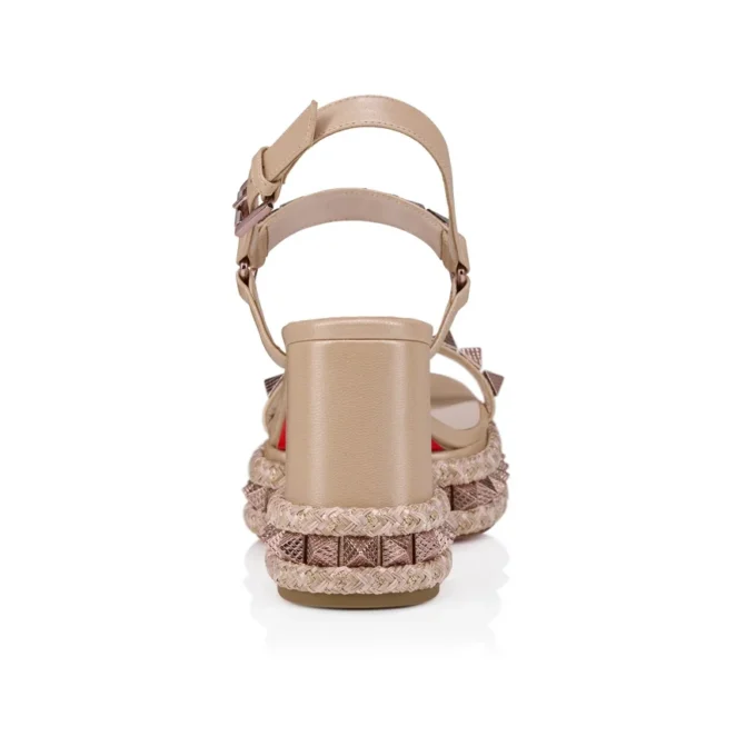 Superaclou – 85 mm remsandaler – perlemorsfarvet nappalæder – Leche – kvinder