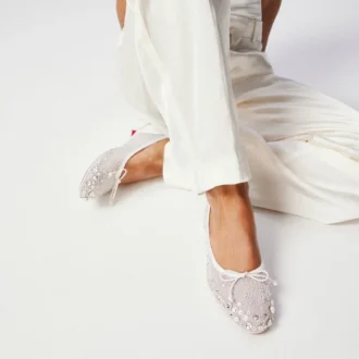 Sweetie Jane Sparkling – Ballerinasko – Mesh og Strass – Bianco – Dame