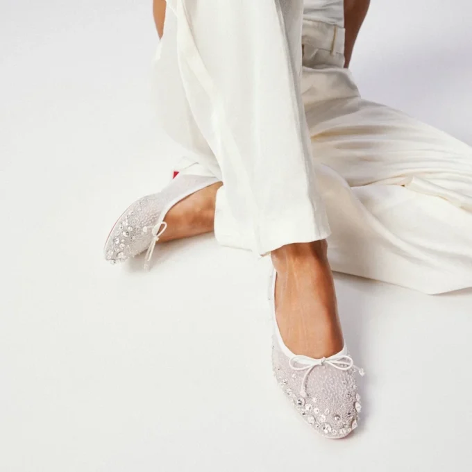 Sweetie Jane Sparkling – Ballerinasko – Mesh og Strass – Bianco – Dame