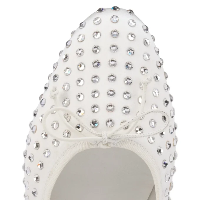 Sweetie Jane Strass Boum – Ballerinasko – Krepsatin – Version Elfenben – Dame