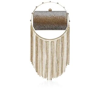 Trapeze – Clutch – Ruskind og strass – Flerfarvet