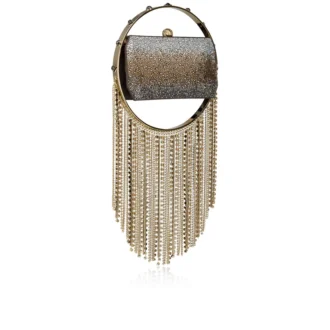 Trapeze – Clutch – Ruskind og strass – Flerfarvet
